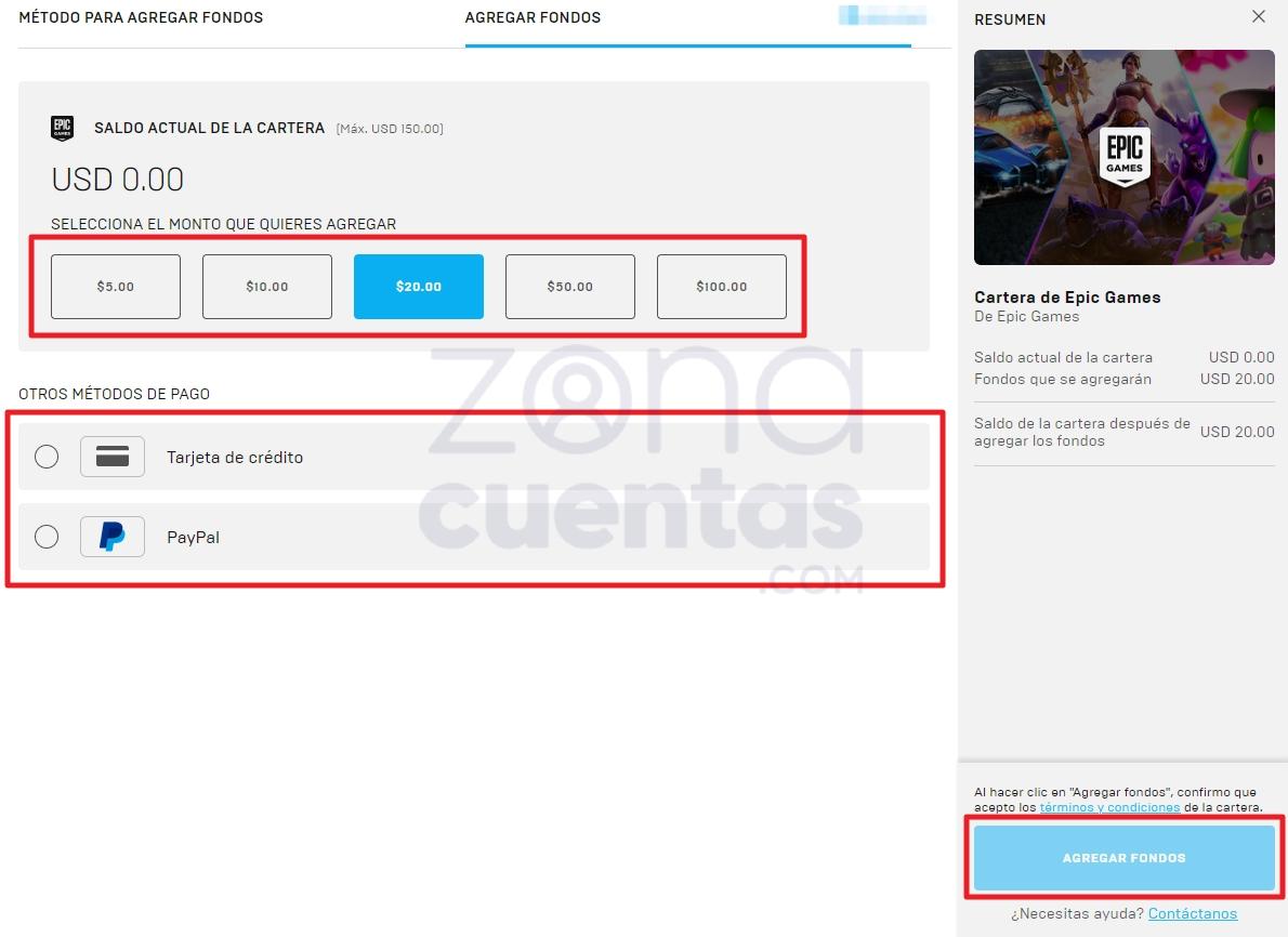 Cómo Recargar Saldo en una Cuenta de Epic Games Zona cuentas
